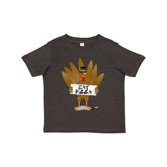 Inktastic Turkey Holding a Sign Says Eat Pizza Boys or Girls Toddler T-Shirt