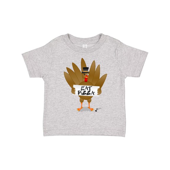 Inktastic Turkey Holding a Sign Says Eat Pizza Boys or Girls Toddler T-Shirt