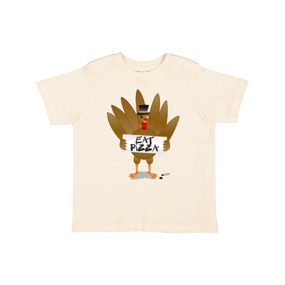 Inktastic Turkey Holding a Sign Says Eat Pizza Boys or Girls Toddler T-Shirt