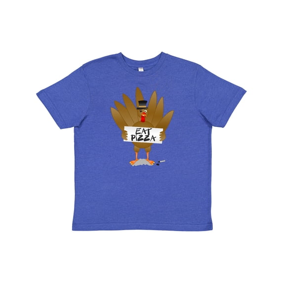 Inktastic Turkey Holding a Sign Says Eat Pizza Youth T-Shirt