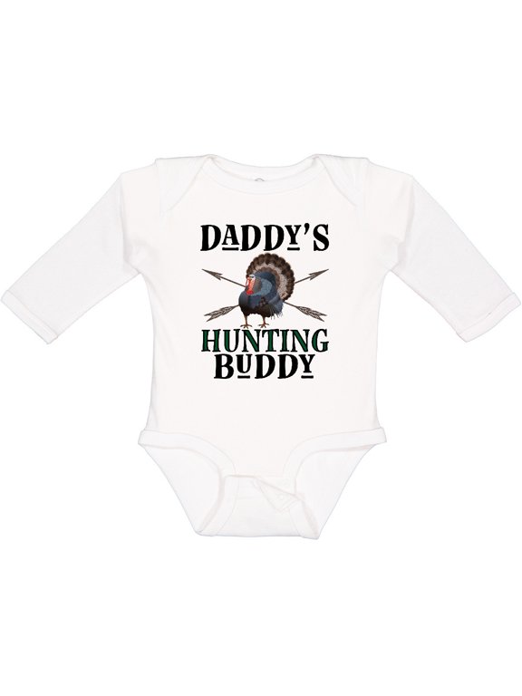 Turkey Hunter Daddys Hunting Buddy Boys Long Sleeve Baby Bodysuit