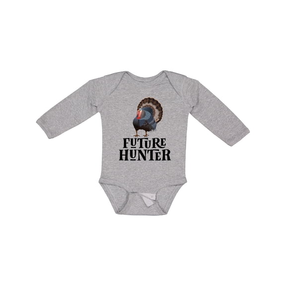 Inktastic Turkey Hunting Future Hunter Boys Long Sleeve Baby Bodysuit