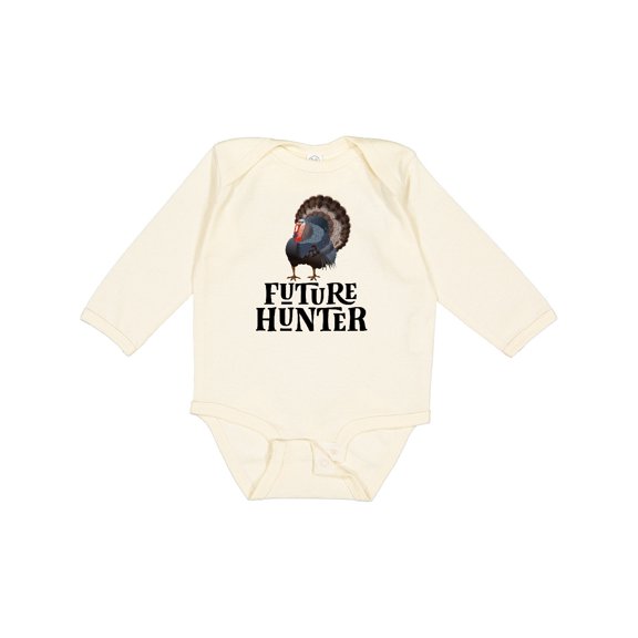 Inktastic Turkey Hunting Future Hunter Boys Long Sleeve Baby Bodysuit
