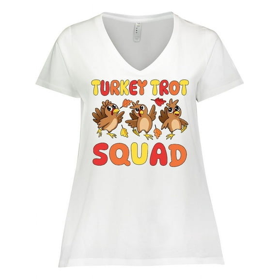 Inktastic Turkey Trot Squad Thanksgiving Women's Plus Size V-Neck T-Shirt