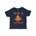 thumbnail image 1 of Inktastic Turkey and Touchdowns Cute Thanksgiving Football Design Boys or Girls Toddler T-Shirt, 1 of 5