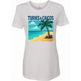 thumbnail image 1 of Inktastic Turks & Caicos Beach Paradise Palm Tree Women's T-Shirt, 1 of 5