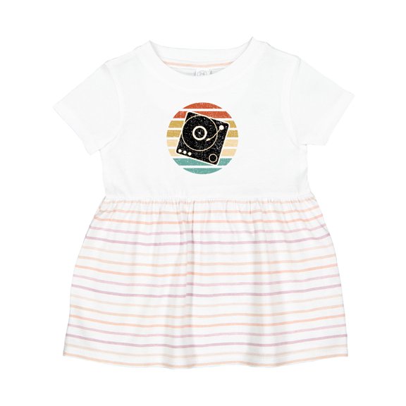 Inktastic Turn Table Record Player Retro Girls Baby Dress