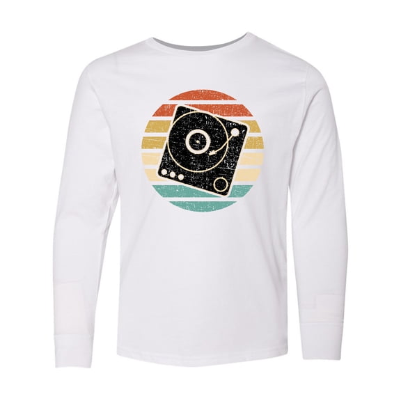 Inktastic Turn Table Record Player Retro Long Sleeve Youth T-Shirt