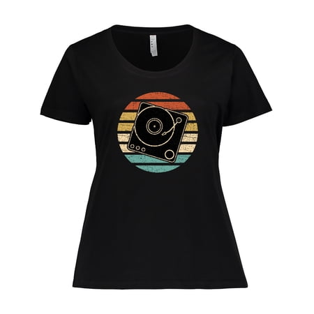 Inktastic Turn Table Record Player Retro Women's Plus Size T-Shirt