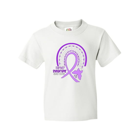 Inktastic Turner Syndrome Awareness Purple Rainbow Ribbon Butterfly Youth T-Shirt