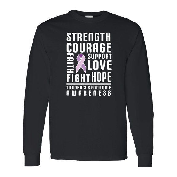 Inktastic Turners Syndrome Awareness Strength Courage Support Long Sleeve T-Shirt