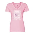 thumbnail image 1 of Inktastic Turners Syndrome Awareness Strength Courage Support Women's V-Neck T-Shirt, 1 of 5