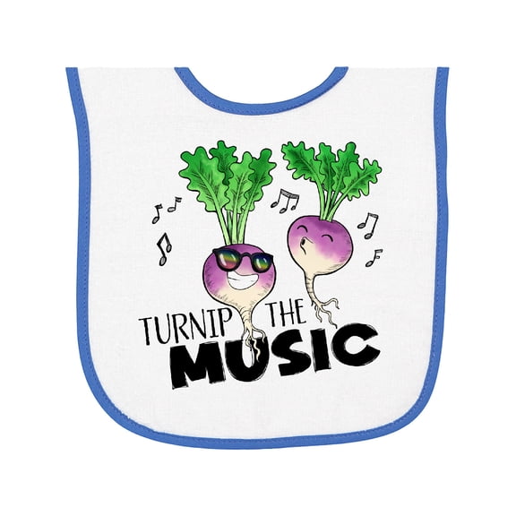 Inktastic Turnip the Music Partying Vegetables Baby Terry Cloth Bib