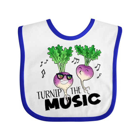 Inktastic Turnip the Music Partying Vegetables Boys or Girls Baby Bib