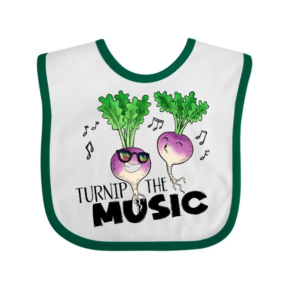 Inktastic Turnip the Music Partying Vegetables Boys or Girls Baby Bib