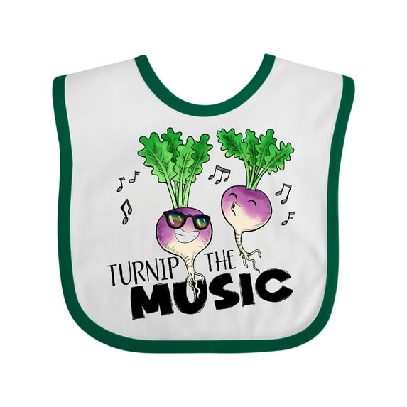 Inktastic Turnip the Music Partying Vegetables Boys or Girls Baby Bib