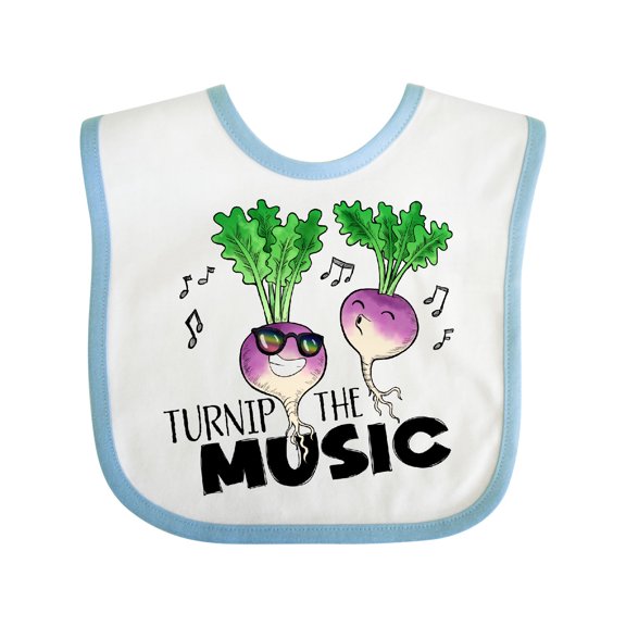 Inktastic Turnip the Music Partying Vegetables Boys or Girls Baby Bib