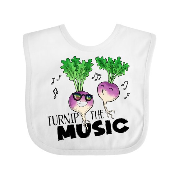 Inktastic Turnip the Music Partying Vegetables Boys or Girls Baby Bib