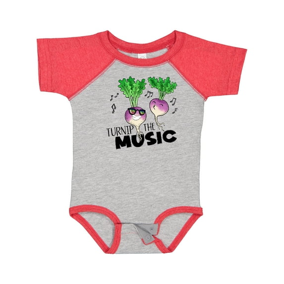 Inktastic Turnip the Music Partying Vegetables Boys or Girls Baby Bodysuit