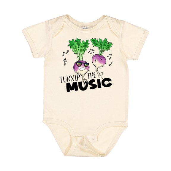 Inktastic Turnip the Music Partying Vegetables Boys or Girls Baby Bodysuit