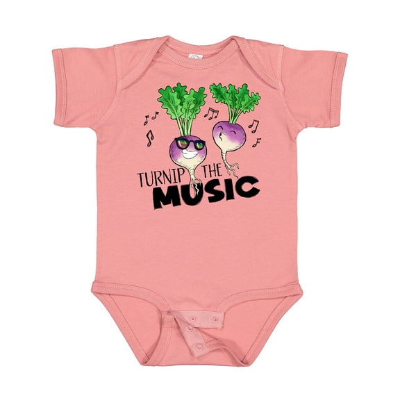 Inktastic Turnip the Music Partying Vegetables Boys or Girls Baby Bodysuit