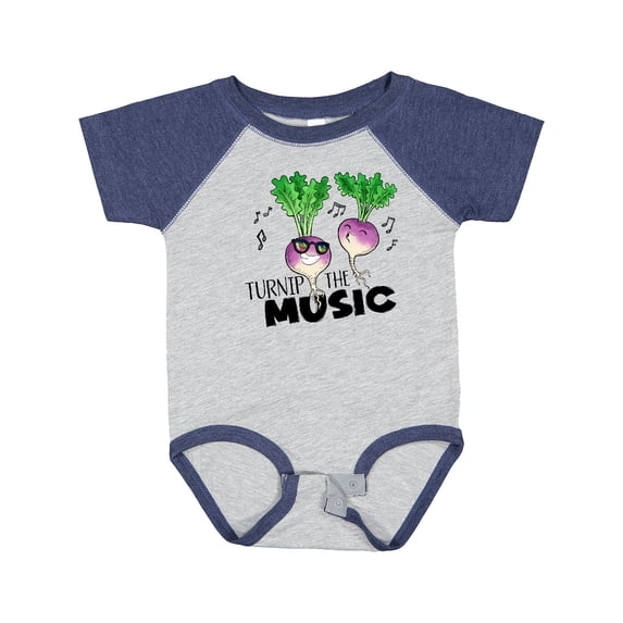 Inktastic Turnip the Music Partying Vegetables Boys or Girls Baby Bodysuit