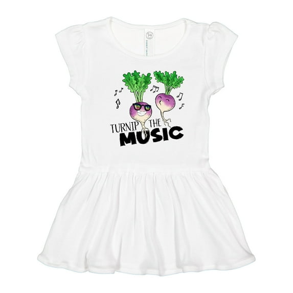 Inktastic Turnip the Music Partying Vegetables Girls Toddler Dress