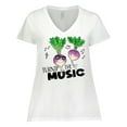 thumbnail image 1 of Inktastic Turnip the Music Partying Vegetables Women's Plus Size V-Neck T-Shirt, 1 of 5