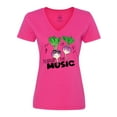 thumbnail image 1 of Inktastic Turnip the Music Partying Vegetables Women's V-Neck T-Shirt, 1 of 5