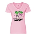thumbnail image 1 of Inktastic Turnip the Music Partying Vegetables Women's V-Neck T-Shirt, 1 of 5