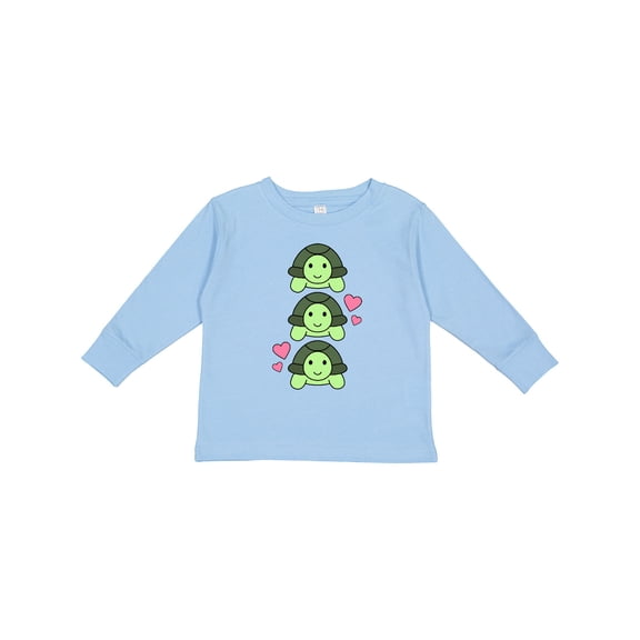 Inktastic Turtle Lover Hearts Girls Long Sleeve Toddler T-Shirt