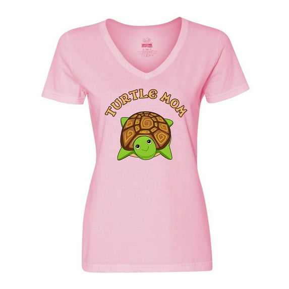 Inktastic Turtle Mom Women's V-Neck T-Shirt