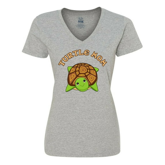 Inktastic Turtle Mom Women's V-Neck T-Shirt