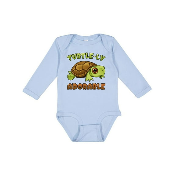 Inktastic Turtle-ly Adorable Cute Turtle Boys or Girls Long Sleeve Baby Bodysuit