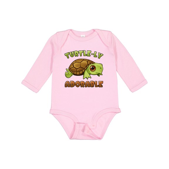 Inktastic Turtle-ly Adorable Cute Turtle Boys or Girls Long Sleeve Baby Bodysuit