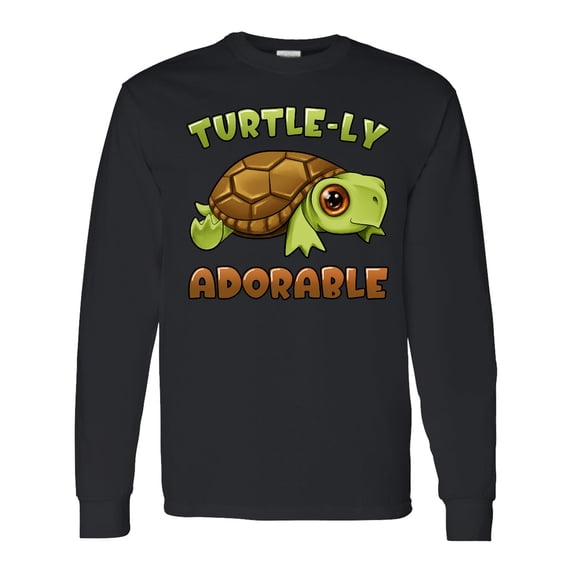 Inktastic Turtle-ly Adorable Cute Turtle Long Sleeve T-Shirt