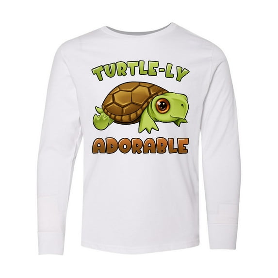 Inktastic Turtle-ly Adorable Cute Turtle Long Sleeve Youth T-Shirt