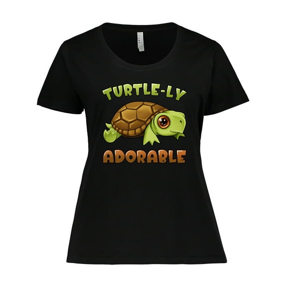 Inktastic Turtle-ly Adorable Cute Turtle Women's Plus Size T-Shirt
