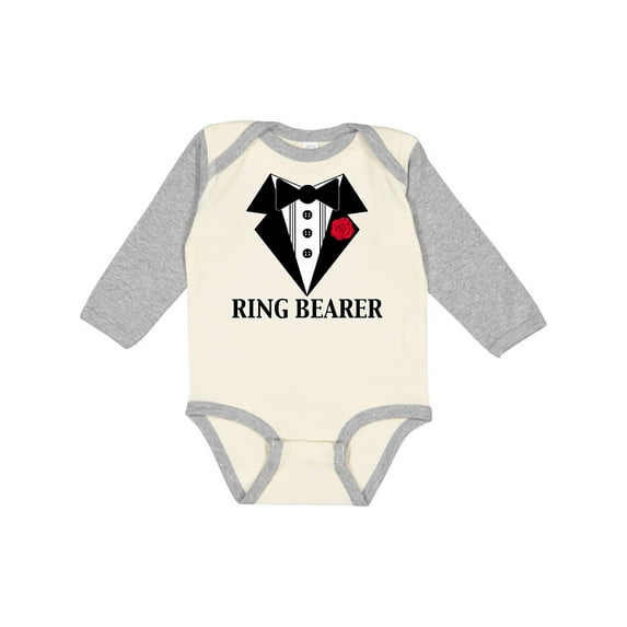 Inktastic Tuxedo Ring Bearer Boys Long Sleeve Baby Bodysuit