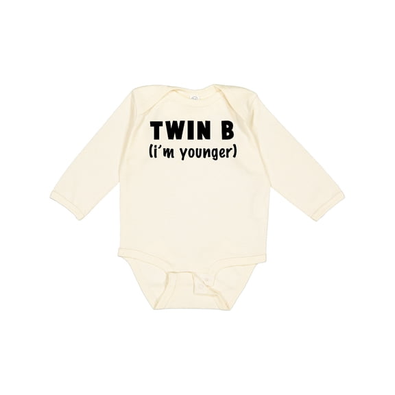 Inktastic Twin B (i'm Younger) Boys or Girls Long Sleeve Baby Bodysuit