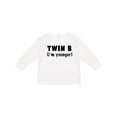 thumbnail image 1 of Inktastic Twin B (i'm younger) Boys or Girls Long Sleeve Toddler T-Shirt, 1 of 5