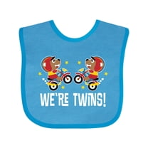 Inktastic Twin Boy Motorcycle Bear Boys Baby Bib
