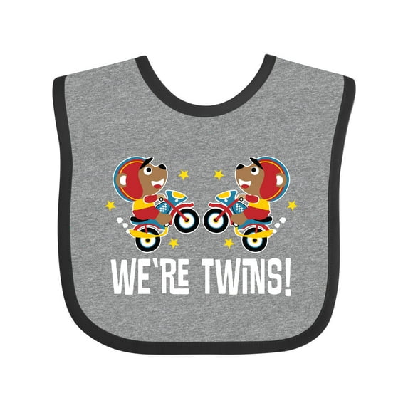 Inktastic Twin Boy Motorcycle Bear Boys Baby Bib