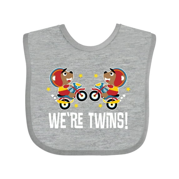 Inktastic Twin Boy Motorcycle Bear Boys Baby Bib