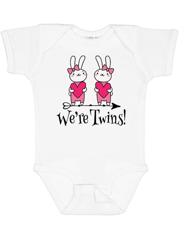 Twin Girl Gift Bunny Rabbit Girls Baby Bodysuit