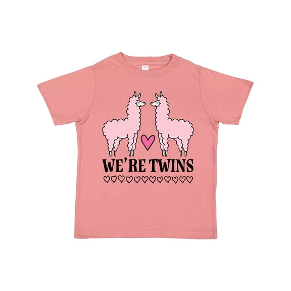 Inktastic Twin Girls Pink Llama Girls Toddler T-Shirt