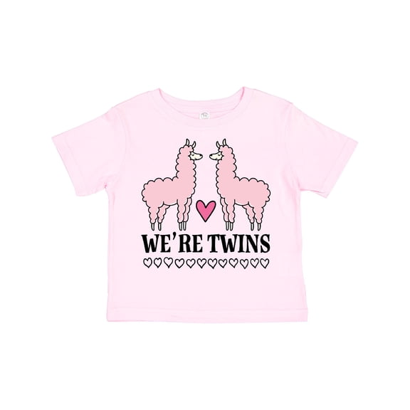 Inktastic Twin Girls Pink Llama Girls Toddler T-Shirt