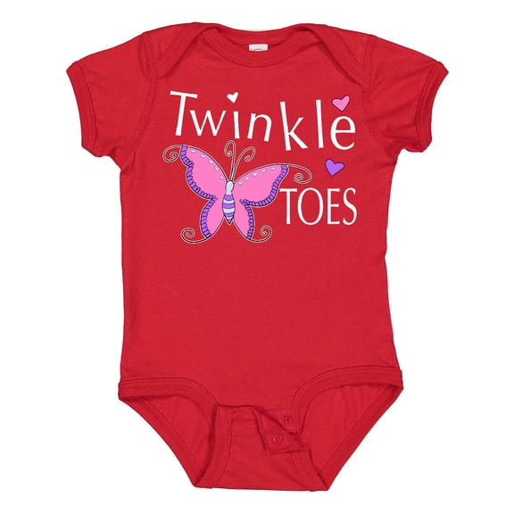 Inktastic Twinkle Toes Pretty Butterfly Girls Baby Bodysuit