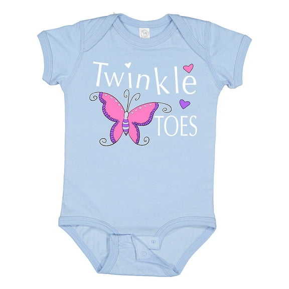 Inktastic Twinkle Toes Pretty Butterfly Girls Baby Bodysuit