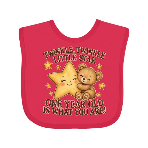 Inktastic Twinkle Twinkle Little Star First Birthday Boys or Girls Baby Bib